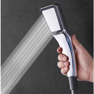 Square handheld showerhead with pressurized showerhead