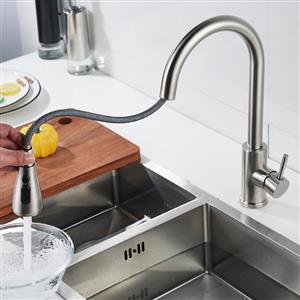 Stainless steel wire drawn kitchen faucet