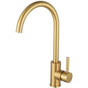 Stainless steel golden kitchen faucet