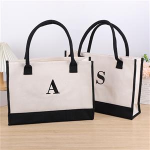 Cross border popular canvas shoulder bag with large capacity printing