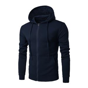 Hooded zippered hoodie for men's slim fit sports and leisure hoodie