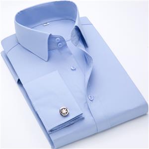 French cufflink shirt, men's long sleeved slim fit business suit