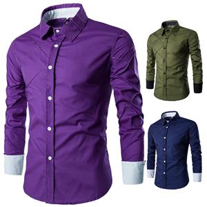 Grid line design casual shirt color